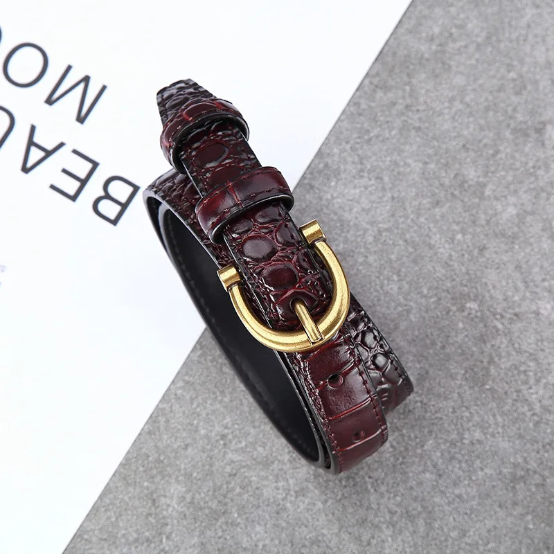 Womens Belt Pattern Decorative Versatile Jeans Set Dress Fashion Accessories Leather Black Trouser Belt 18cm 251031