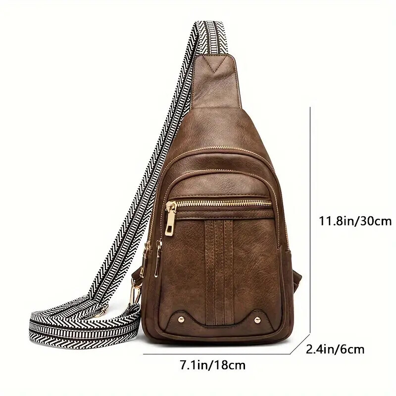 FL- Sling Bag Crossbody Bags for Women, Fanny Packs for Women Chest Bag for Work Shopping Pack Crossbody Purse , Brown, Small, Sling Bag