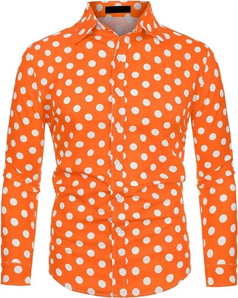 Fashion 3D Printed Mens 10-color Polka Dot Long-sleeved Slim-fit Shirt Button And Long-sleeved Comfort Casual Mens Tops K251110
