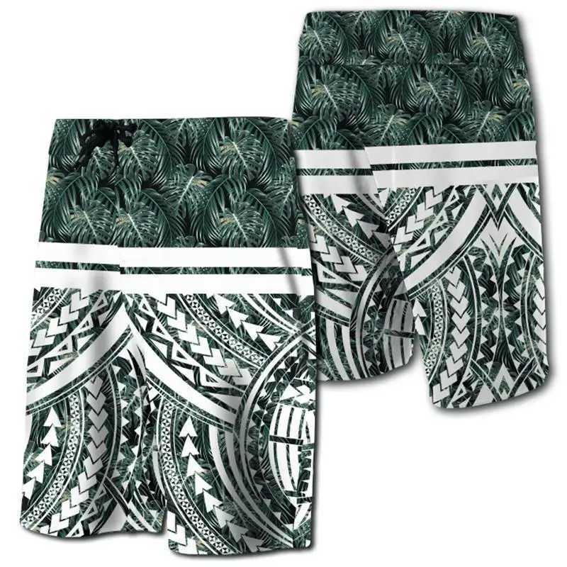 2024 Mens Beach Shorts Hawaii Summer Tropical Polynesia Kanaka Womens Board 3D Printed Swimming Shorts Ropa Hombre ShortsW250410