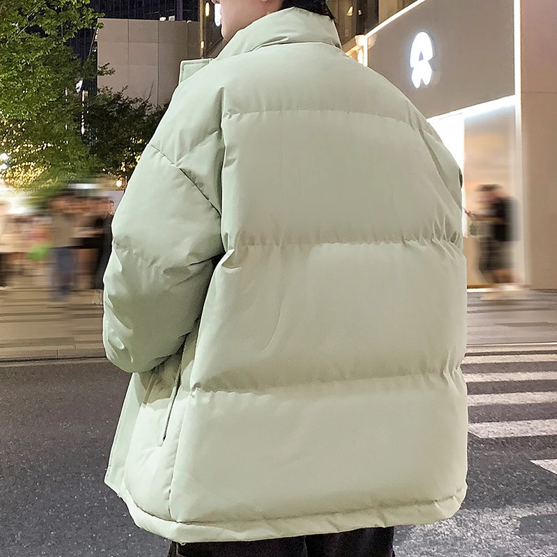 Warm Winter Male Puffer Jacket Thick Parkas Korean Fashion Men Padded Down Outwear Zipper Stand Collar Loose Couple Outdoor Coat 251106