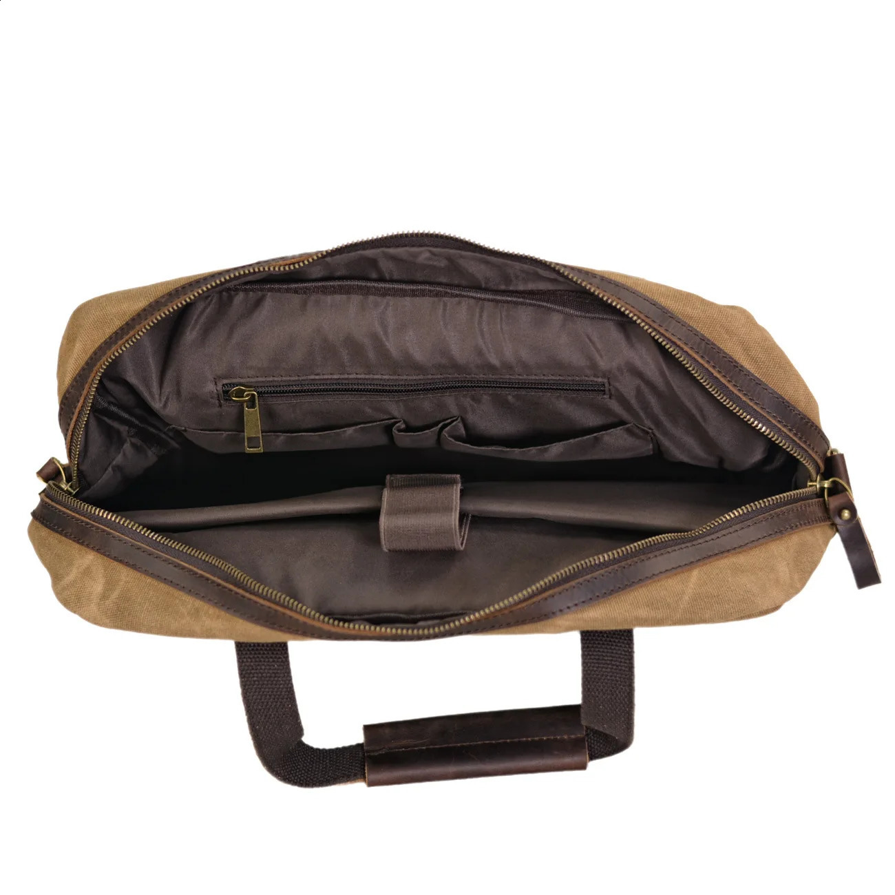 Business travel mens handbag retro office shoulder bag 15.6-inch computer handbag waterproof canvas briefcase crossbody bag 250410