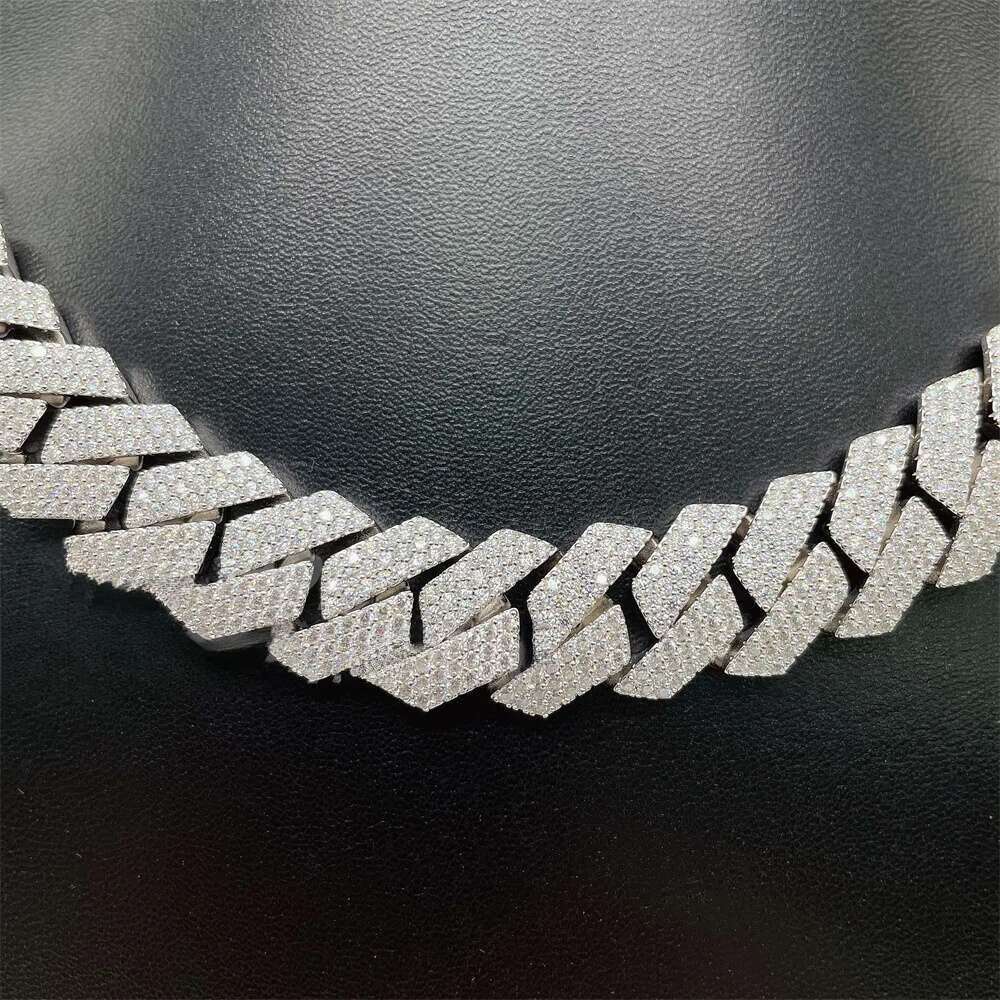 Hip Hop Jewelry Buss Down 16mm S k Customized Iced Out Necklace Vvs Moissanite Cuban Chain