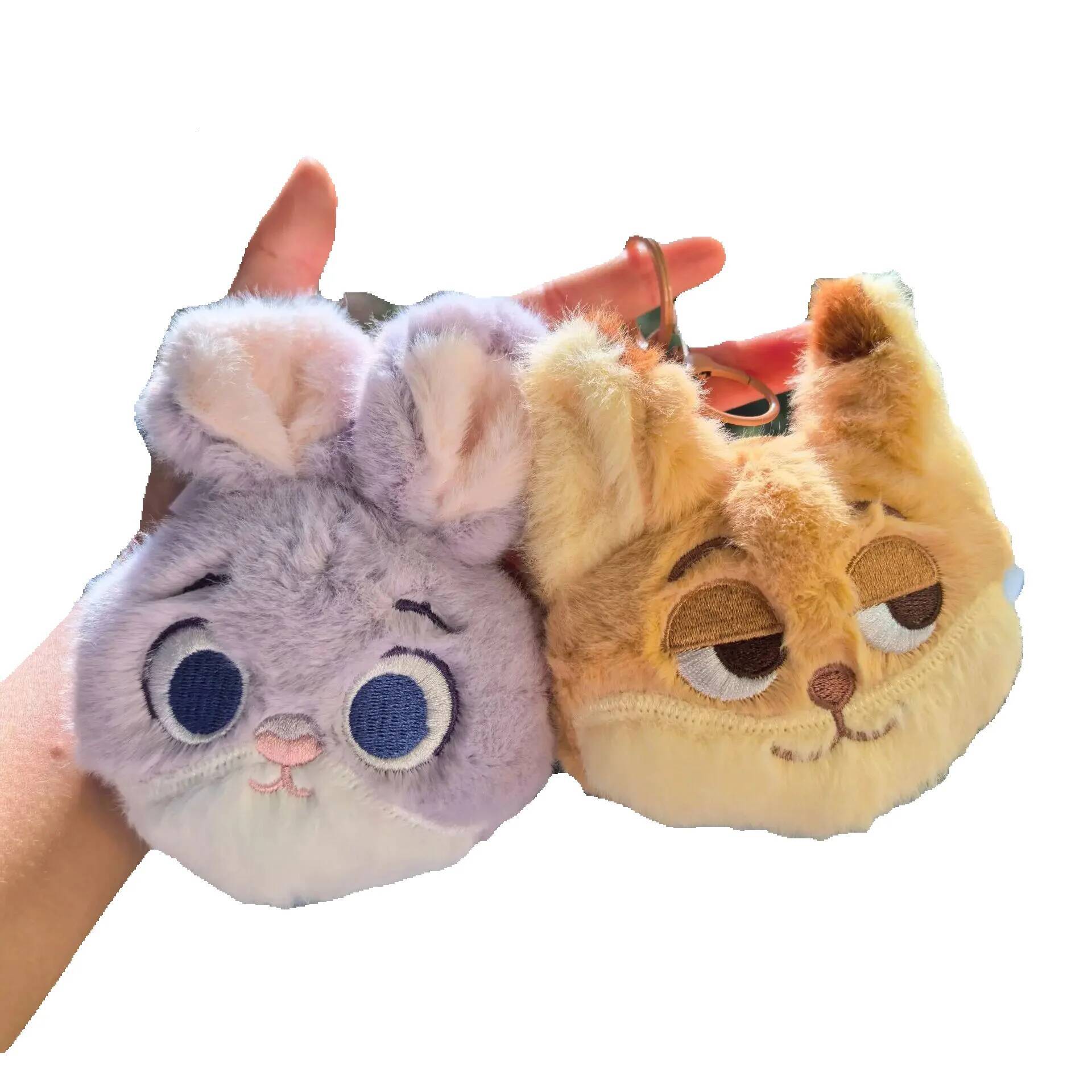 Disney Zootopia toys Nick Wilde Judith Laverne Hopps plush coin purse charm cartoon bag pendant birthday Christmas gift