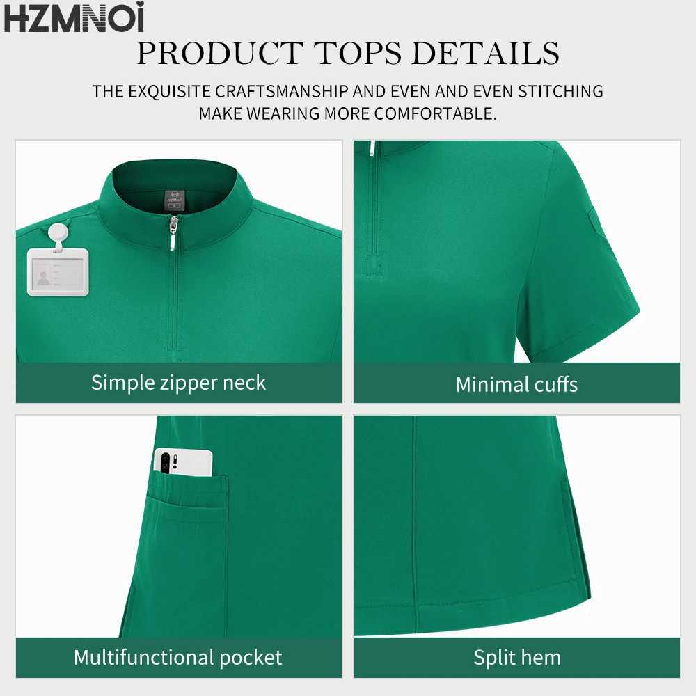 High Quty Spandex Hospital Scrub Set Nursing Scrubs Casual Style Hospital Wear Hospital Surgical Uniforms Women Set X250410