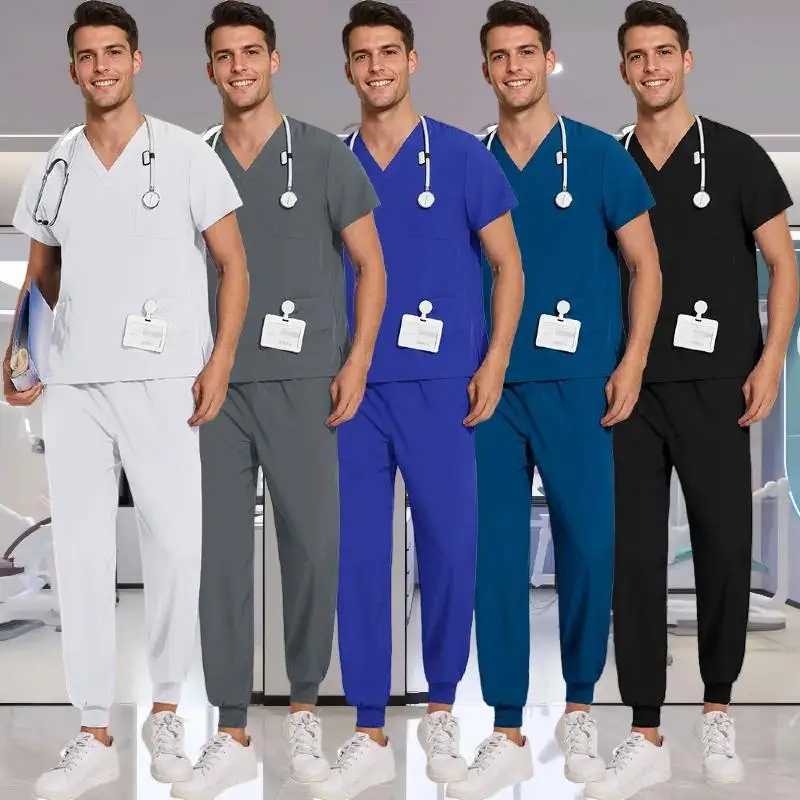 Doctor nurse surgical uniform womens frosted suit beauty Sn workwear clinical frosted top spa care tuning set X2504103