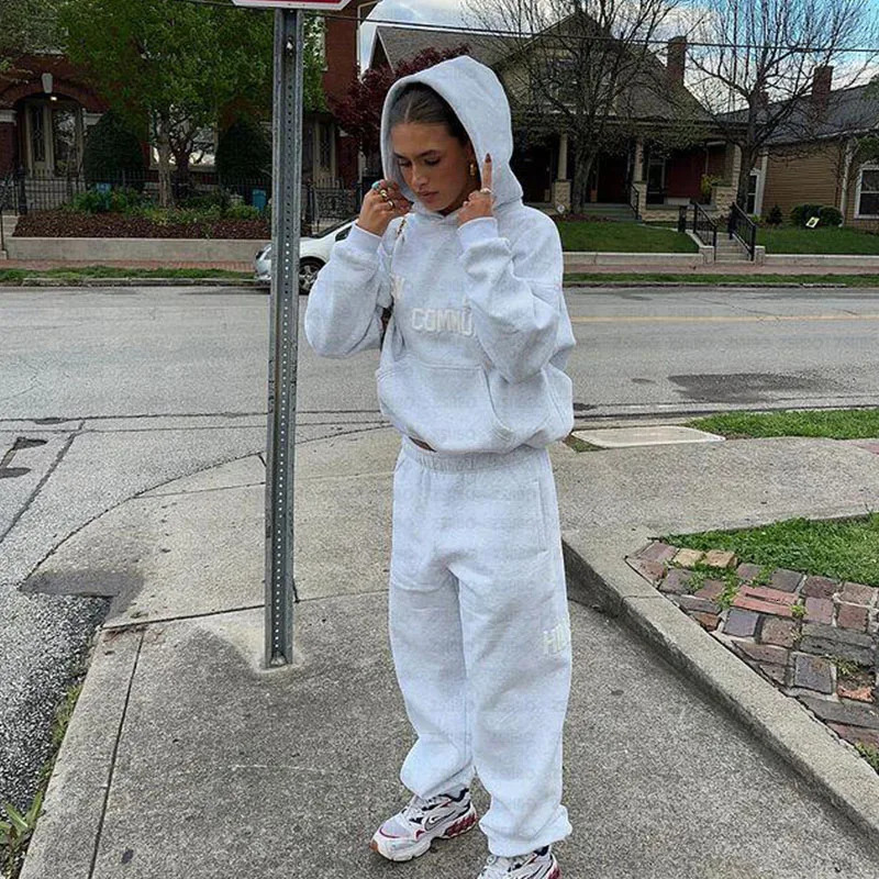 Harajuku Sweatshirt Streetwear Womens Hoodie Pants Unisex Fashion Sportswear Pullover Top Sweatpants Mens Jacket Clothes 251105