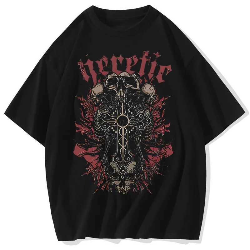 Horror Skull T-shirt for Men and Women Harajuku Hip Hop Short Sleeve T-shirt Casual Top Street Top Oversized T-shirt M250411