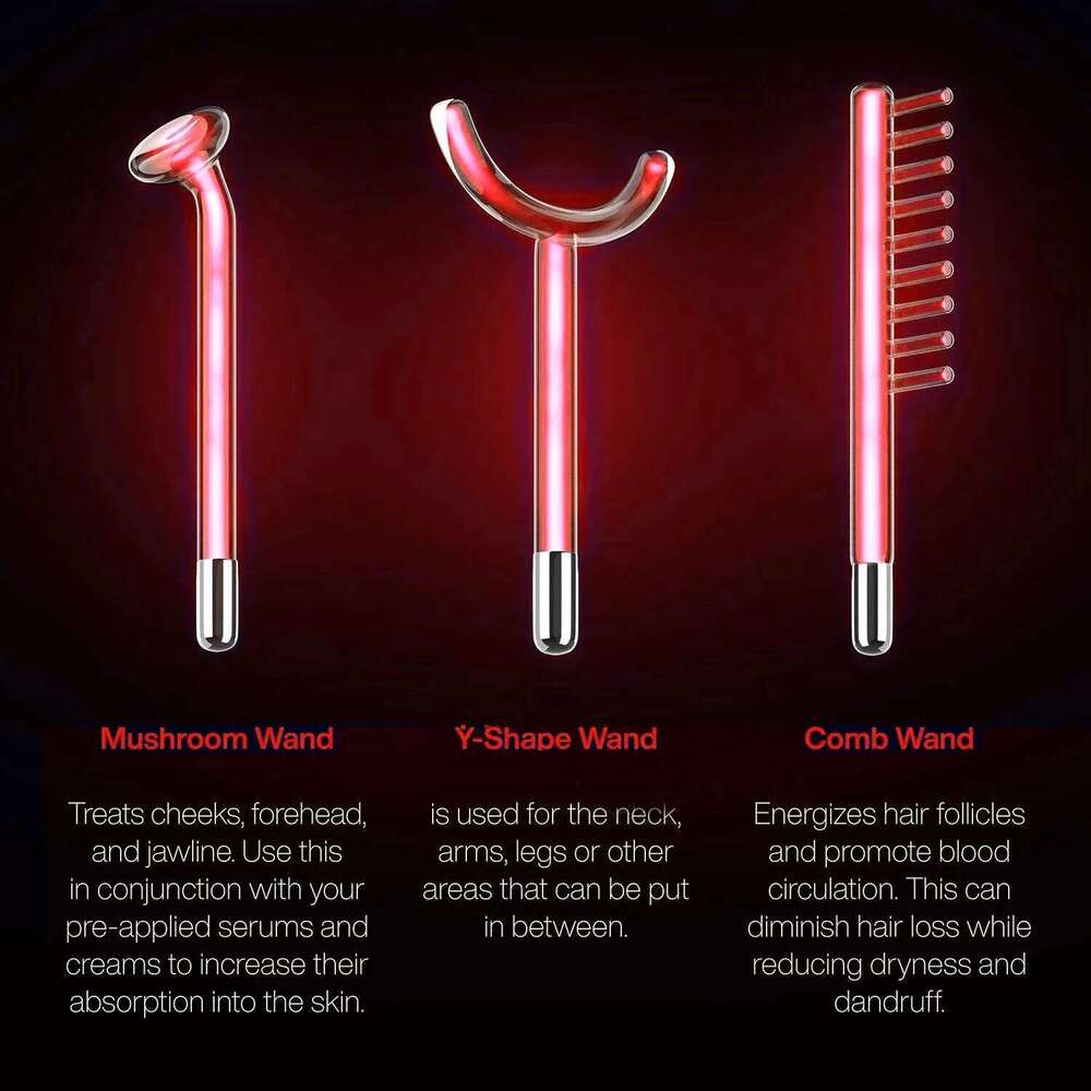 Darsonval Portable High Frequency hine Skin With 6 Neon & Argon Wands Remove Wrinkles Acne Facial Therapy Wand