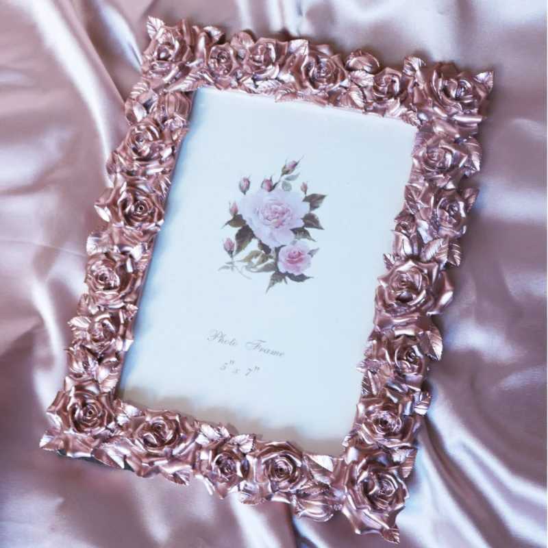 6/7 Inch American Style Rose Gold Modeling Creativity Light Luxury Setting Stage Garden Lady Photo Frame L251110 H260306