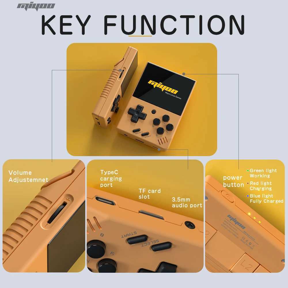 MIYOO Mini V4 Portable Retro Handheld Game Console 2.8-inch IPS Screen Mini Video Game Console Classic Game Simulator Player T250411