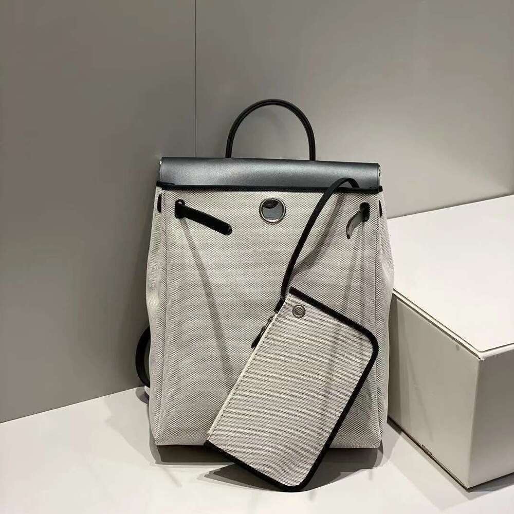 Backpack 2025 new fashion handbag waterproof canvas leisure large capacity shoulder bag high-grade leather backpack