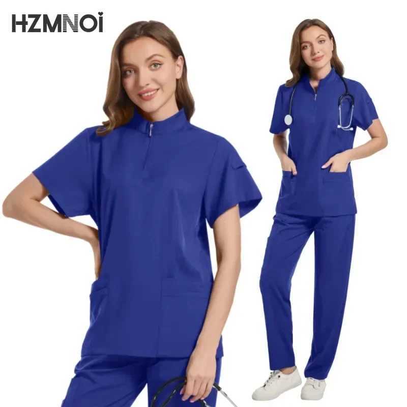 Fashion Clinical Surgical Uniforms Medical Scrubs Uniforms Sets Women Hospital Working Clothes Nurse Accessories Dental Workwear X250410