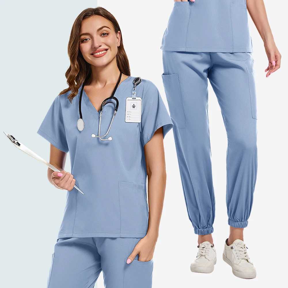 Scrub Uniform Women Suit Hospital Doctor Working Clothes Medical Surgical Multicolor Workwear Unisex Nurse Accessories X2504101