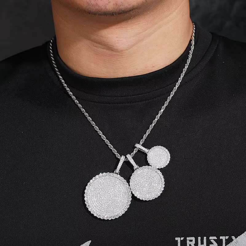 Fine 925 Sterling Silver Moissanite Pendant Hip Hop Iced Out Jewelry Charms Necklaces for Men