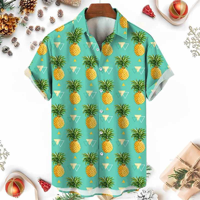 Mens Shirts 3D Fruit Printed Shirts For Women New Summer Funny Streetwear Short Shirts Y2k Mens Hawaiian Clothing K251110