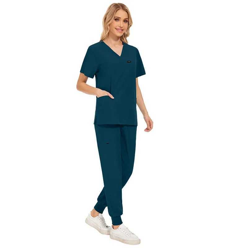 Ultra thin and lightweight fabric short Sleve medical clothing shampoo care pants elastic summer medical uniform X250410