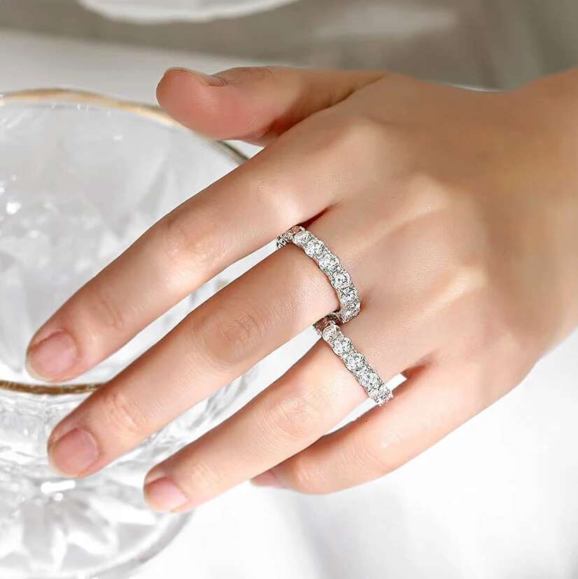Super Flash 0.5ct Moissanite Ring GRA Certificate Laboratory Diamond Rings Womens Wedding Jewelry 18K Gold Plated S925 Silver
