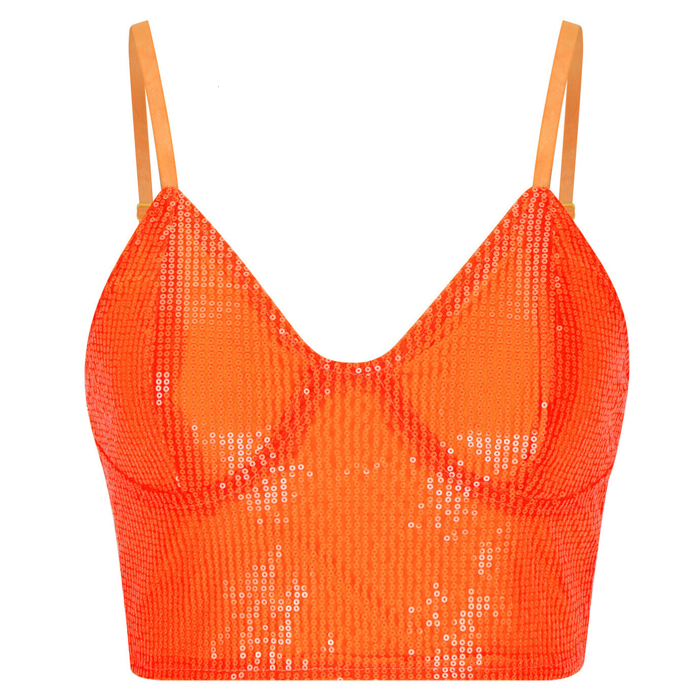 Fashionable and Spicy Nightclub Style Slim Fit Hanging Strap Sequin Small Tank Gathering Short Top