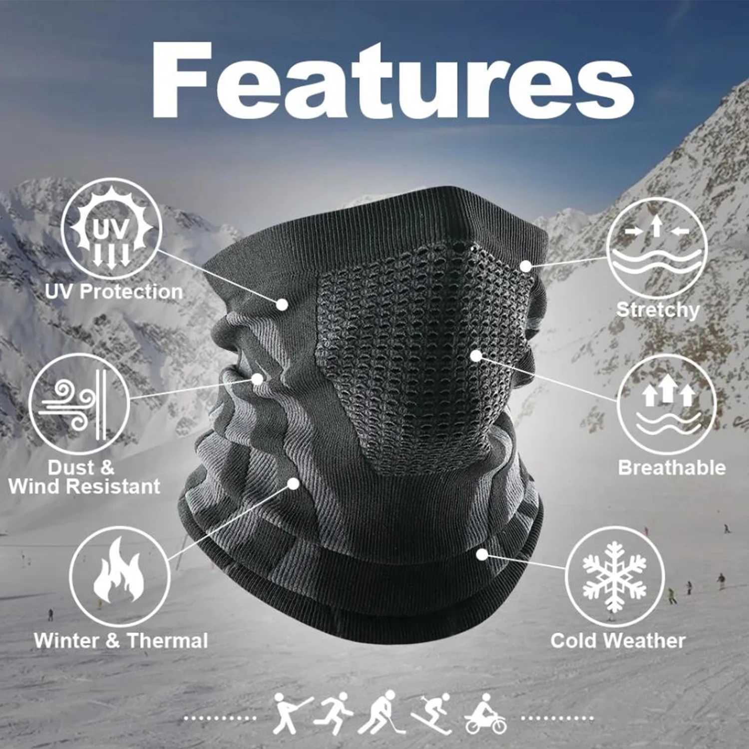 Colors Winter Breathable Comfortable Thermal Knitted Scarf Faces Cover Neck Warmer Bicycle Cycling Ski Tube Scarf Hiking Masks S251110