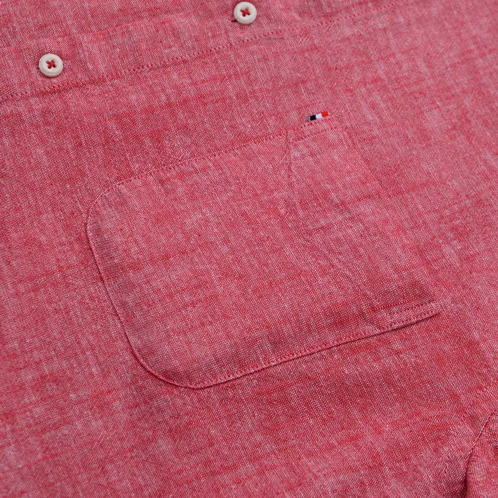 Mens Solid Button-Down Collar Dress Shirt - Breathable Cotton-Linen Blend - Long Sleeve Slim-fit - Spring Summer Casual Chic K251110