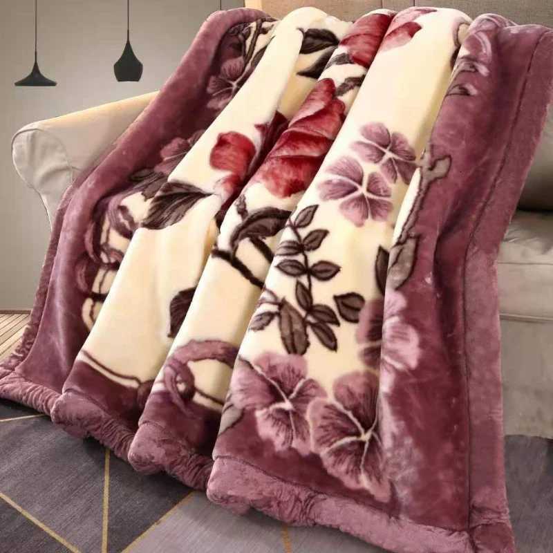 150x200cm Raschel Blanket Thick Double-layer Soft Plush Quilt Double Sided Velvet Winter Dormitory Office Sofa Warm Bed Sheet C251111