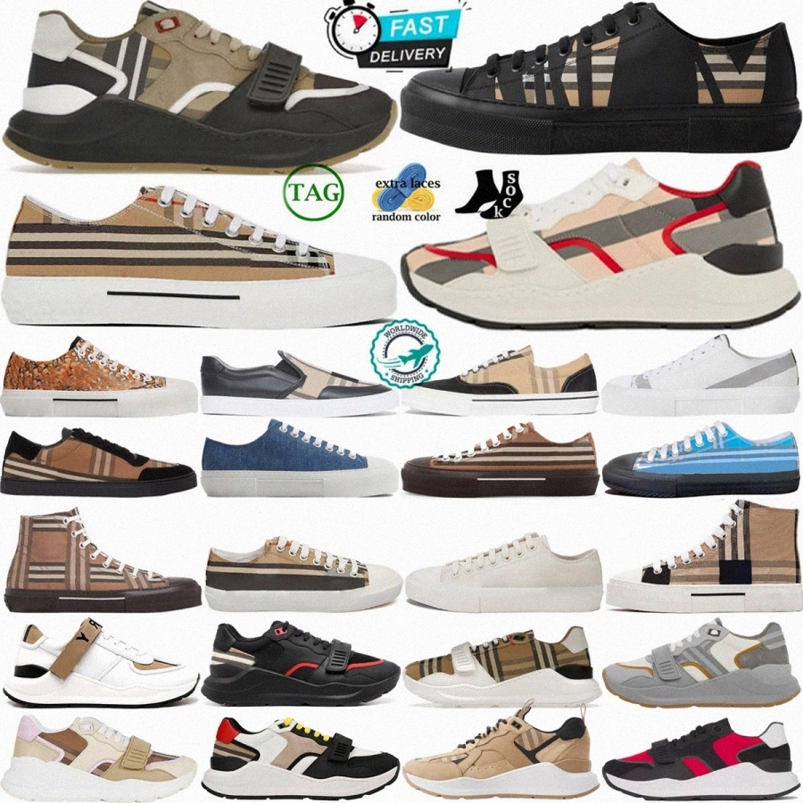 designer sneakers Check Vintage shoes Ramsey trainers Cotton Suede sneaker mens Brown Soft Blue Archive Beige Birch