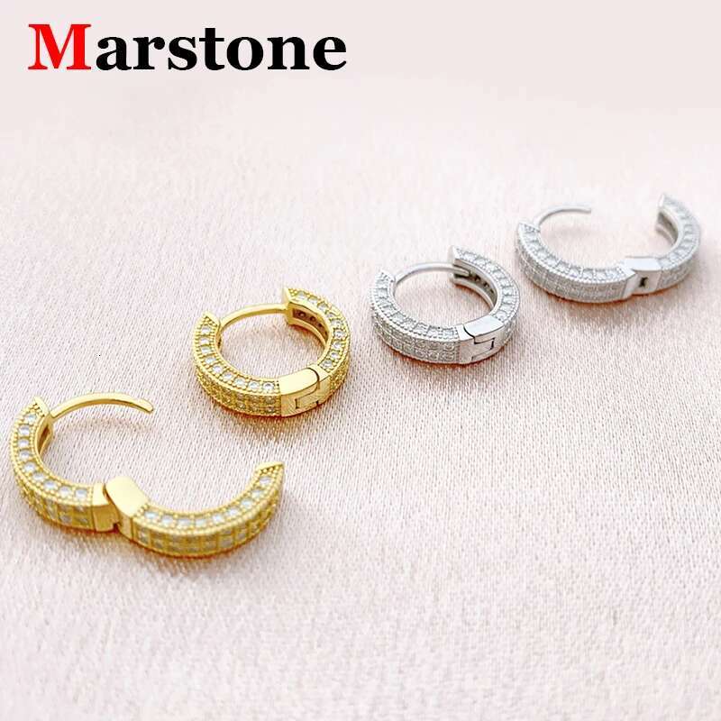 Full Moissanite Diamond Womens Earrings New Round Micro-Inlaid Earrings Hip Hop Simple Top Quality Earrings for Women Men