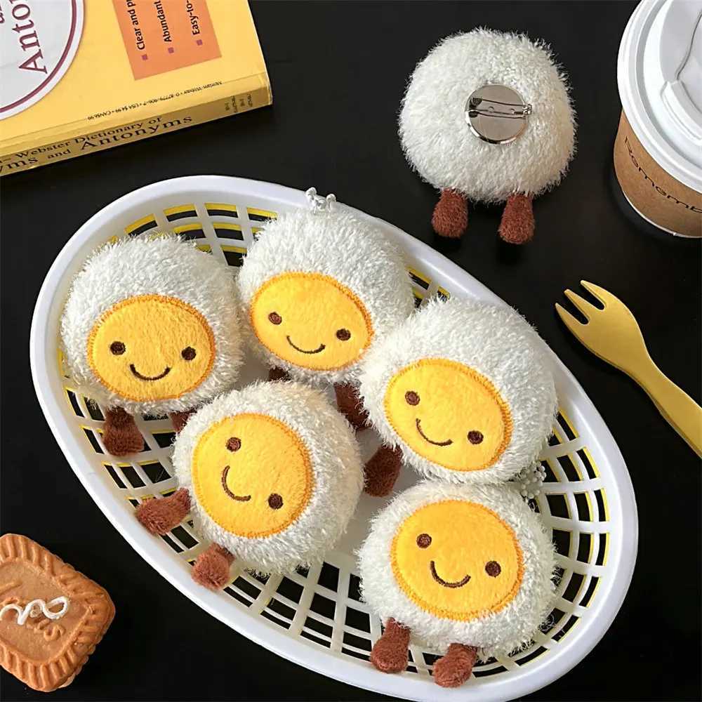 2PCS cartoon plush bag egg doll pendant cute egg brooch keychain pendant student bag pendant accessories W250411