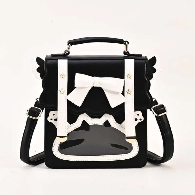 Women's Bags Student Shoulder Uniform Ita Transparent 3way Portable Lolita Messenger Bag Soft Girl Bow Backpack Japanese Jk College Bags