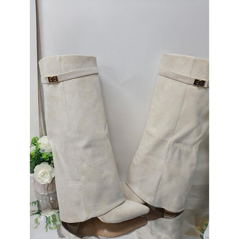 Suede Metal Decoration Frouser Boots Sexy Pointed Toe Square Heel New Arrivals Fashion Women Modern Boots Z250909