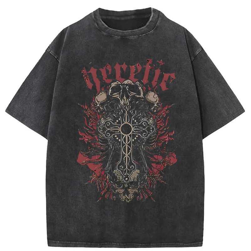 Horror Skull T-shirt for Men and Women Harajuku Hip Hop Short Sleeve T-shirt Casual Top Street Top Oversized T-shirt M250411
