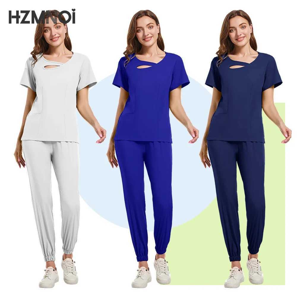 Multicolor Unisex Short Slved Pharmacy Nurse Uniform Hospital Doctor Workwear Oral Dental Surgery Uniforms Medical Scrubs Sets X2504101