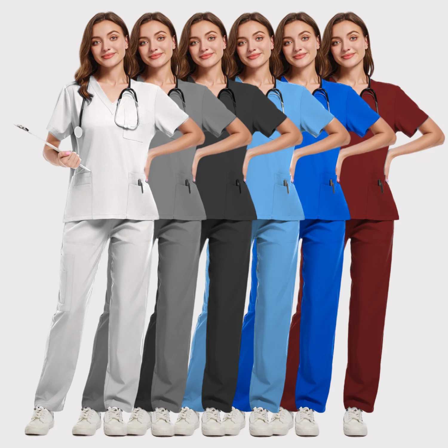 New Nurse Uniform Hospital Doctor Medical Sports Shirt Nursing Pants Neutral Workshop Uniform Beauty Spa Work Clothes X250410
