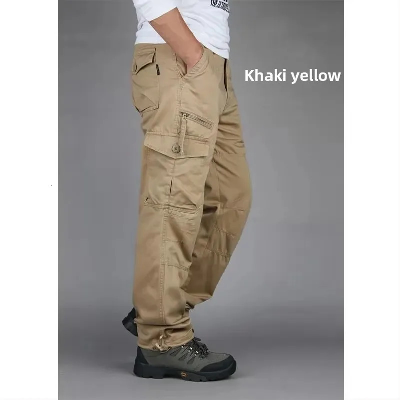 Multi-Functional Outdoor Casual Pants Mens Workwear Loose Tactical Trousers with Many Pockets for Hiking And Traveling 251110