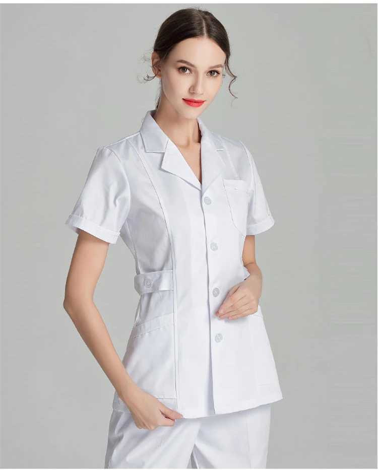 White Short Detergent Top Nurse Uniform Set Laboratory Coat Doctor Uniform Womens Medical Clothing Beauty Sn Long Sleeve Clothing X250410
