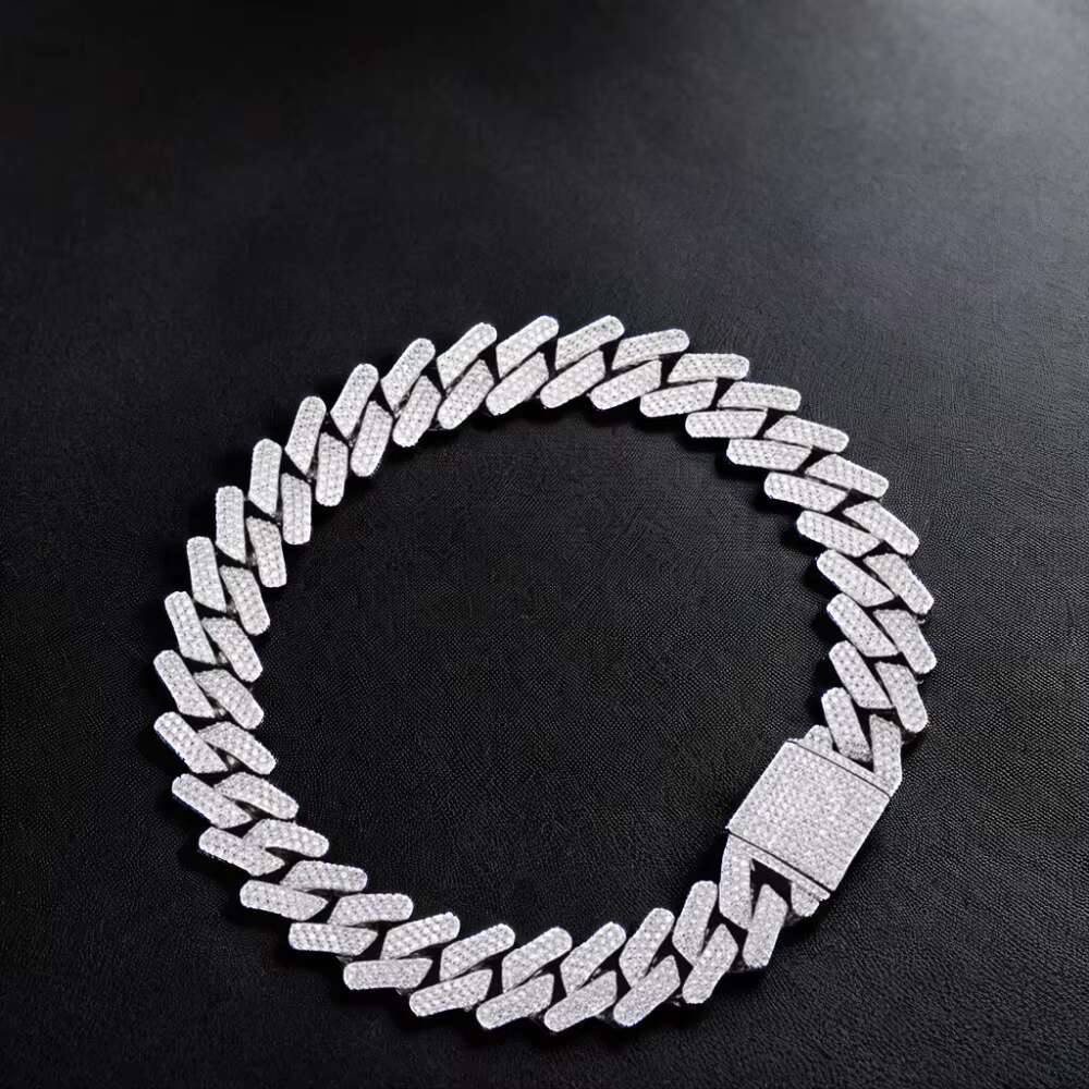 Hiphop 30mm Cuban Link Chain 925 Sterling Silver Big Guy Cuban Necklace Iced Out VVS Moissanite Cuban Chain