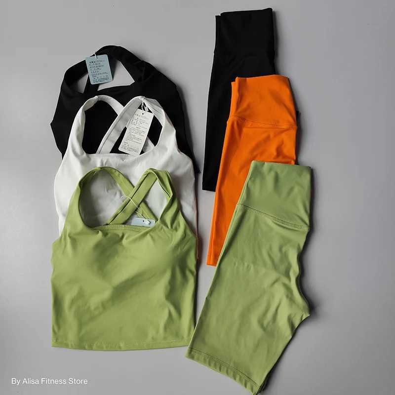 2PCS womens yoga set exercise bra set sportswear fitness suit long sleeved crop high waisted shorts sportswearW250411