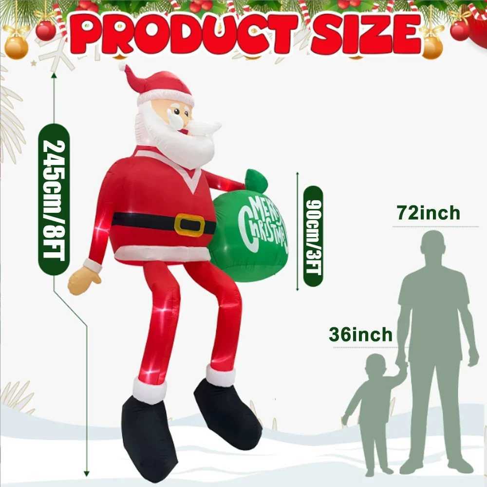 Christmas 8FT Climbing Santa Christmas Inflatable Christmas Yard Decorations with LED Christmas Blow up Yard Decoration for Outdoor Decor Y251111