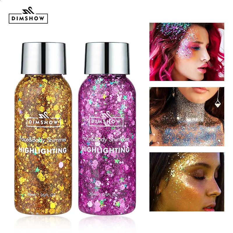 Body Glitter Chunky Gel Lotion Glitter Liquid Eyeshadow Mermaid Sequins Sparkling Face Hair Lips Nail Makeup Cosmetic Festival 250410
