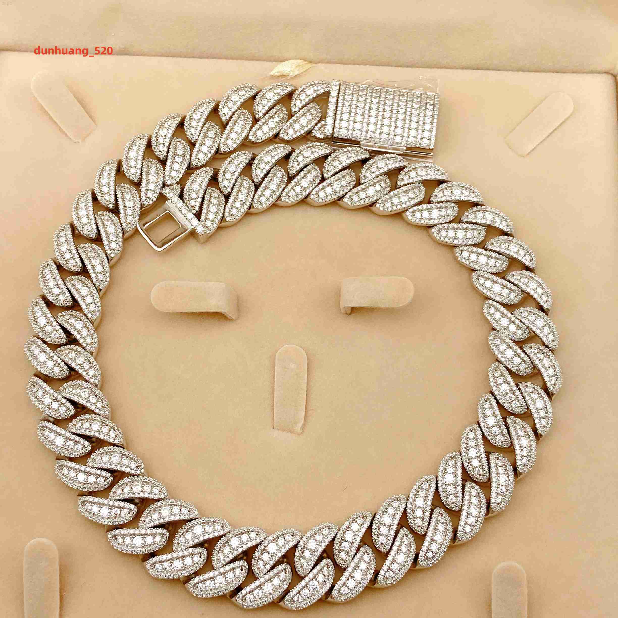 Wholesale Price Bling Jewelry Hip Hop 925 Silver Necklace with Zircone Cz Necklace Cuban Link Chain