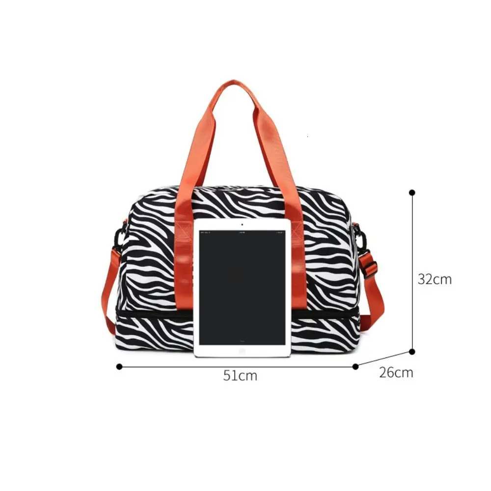 Portable Large Capacity Travel Duffle Bag with Animal Print Nylon Storage Bag Waterproof Luggage Handbag Women 251110