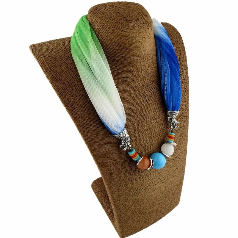 Womens Colorful Packaging Scarf Multi Style Decorative Jewelry Necklace Pendant Scarf Womens Headscarf 250409