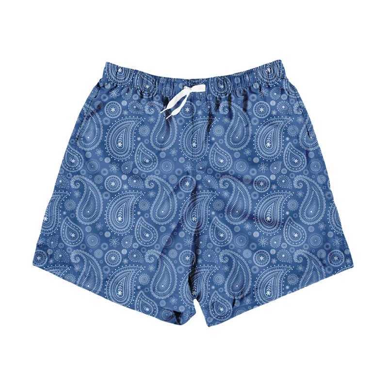 Paisley Fashion Beach Swimming Shorts Mens 3D Printed Quick Drying Drawstring Board Shorts Simple Square Smooth Surfing SwimmersW250410