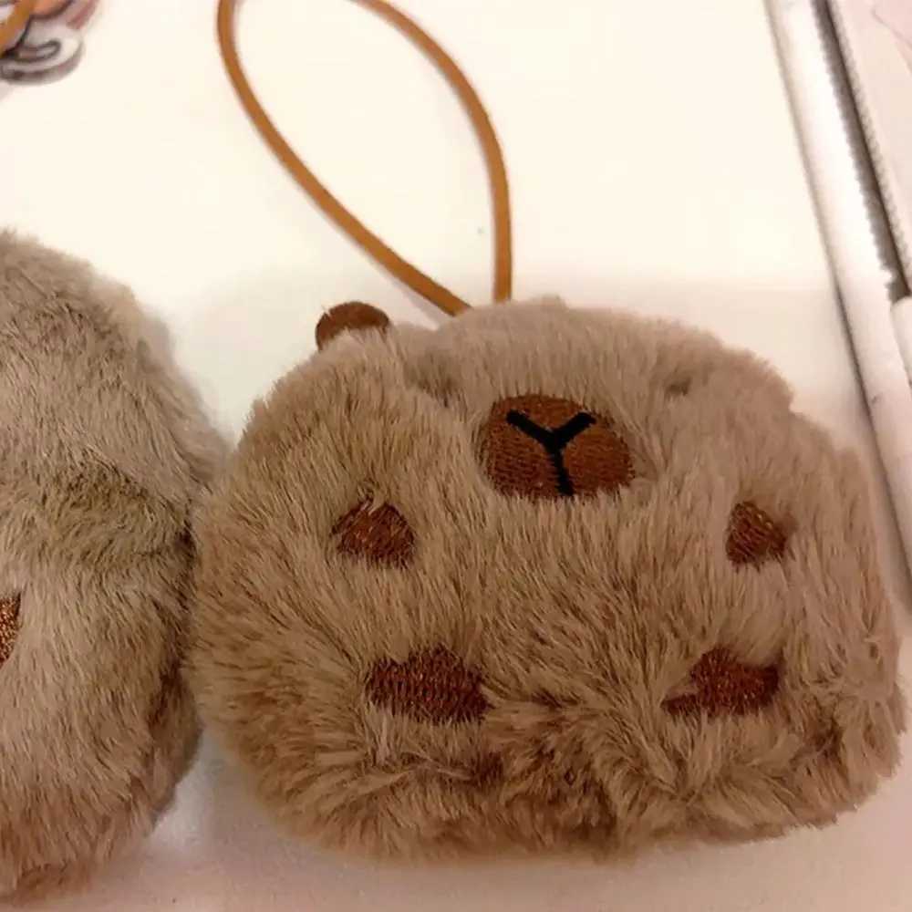 Cute cartoon Capybara plush keychain soft plush filling bag name tag toy Guinea pig pendant for children W250411