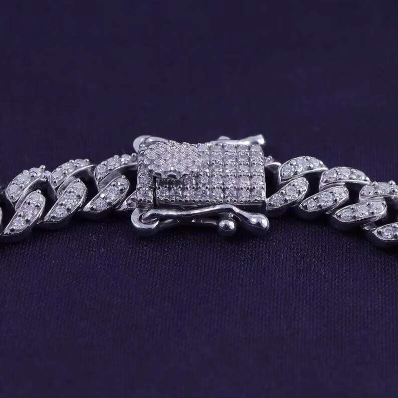 6MM Hiphop Moissanite Cuban Bracelet 925 Silver VVS Diamond Men Women Single Row Cuban Chain Bracelet