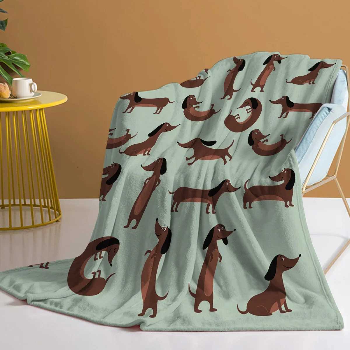 The Dachshund Pose Blanket Printed Throw Blanket Plush Fluffy Flannel Fleece Blanket Soft Throws for Sofa Couch and Bed C251111