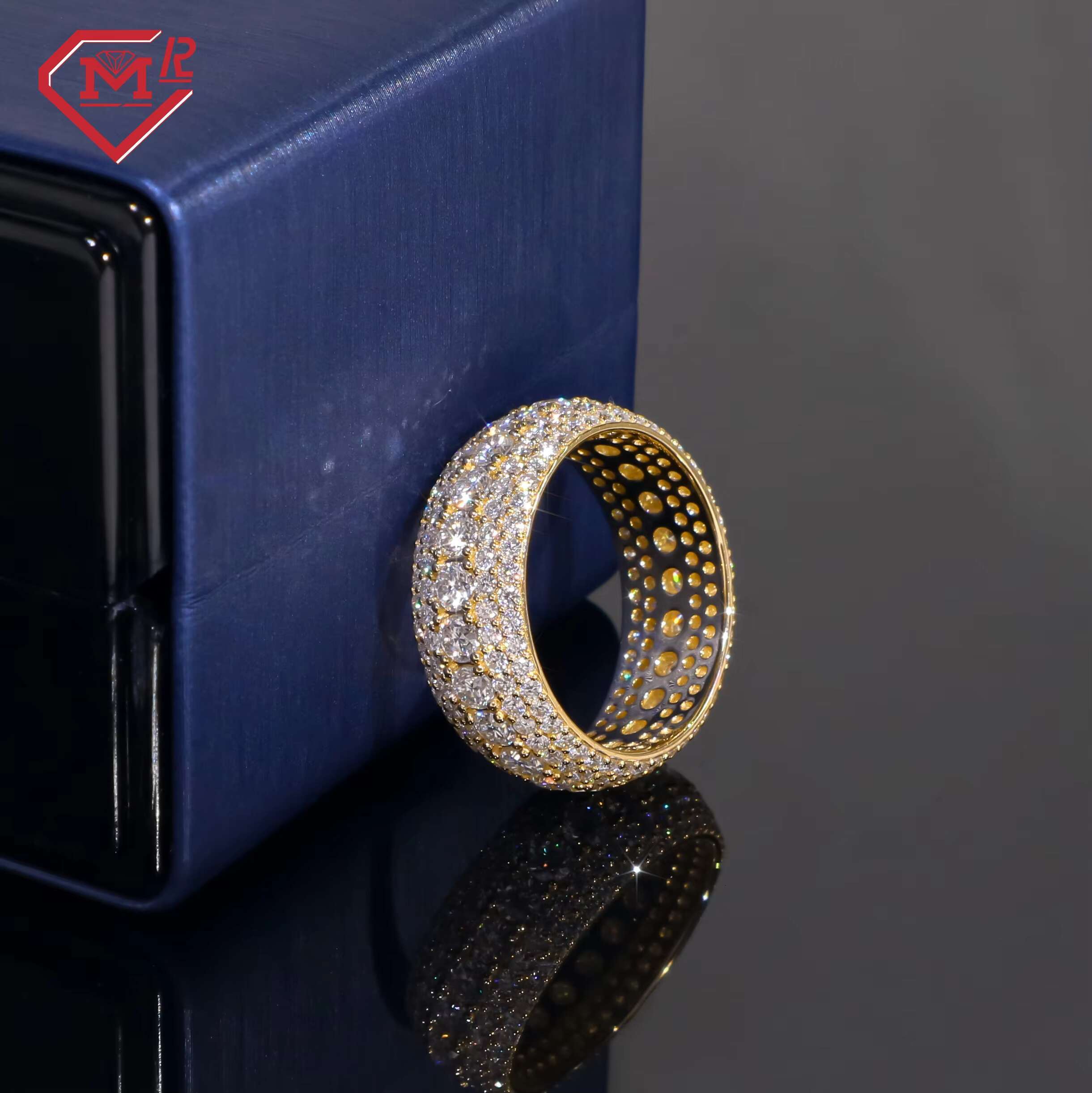 High Quality Vvs Moissanite Ring Men 14K Gold Champion Fully Iced Out Custom Moissanite Ring
