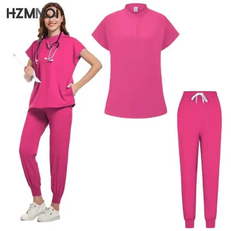 Multicolor Jogger Short Slve Lab Spa Mens High Quty Slim Fit Stretch Breathable Scrub Clothing Women Scrub Medical Uniform X250410