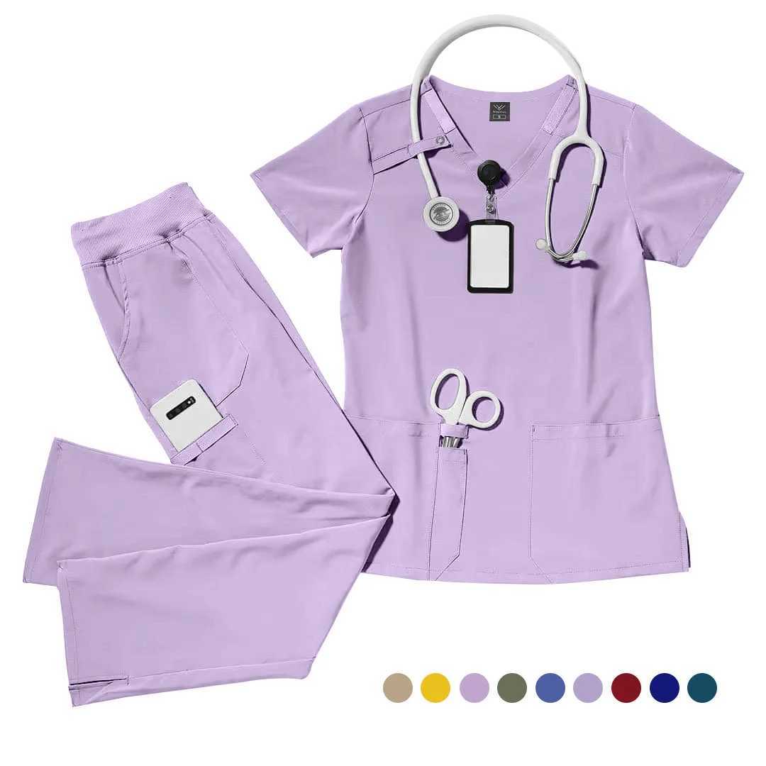 High quality hand washed clothes thick SPA beauty Sn operating room ICU doctor and nurse workwear set X250410